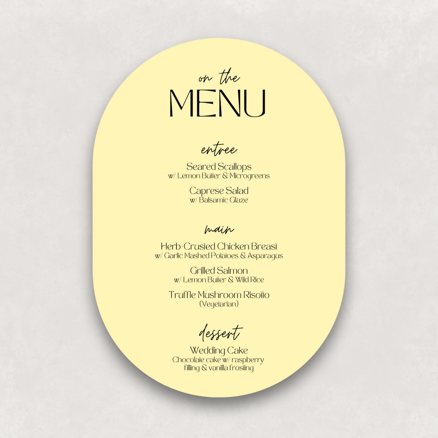 Zephyr Large Menu