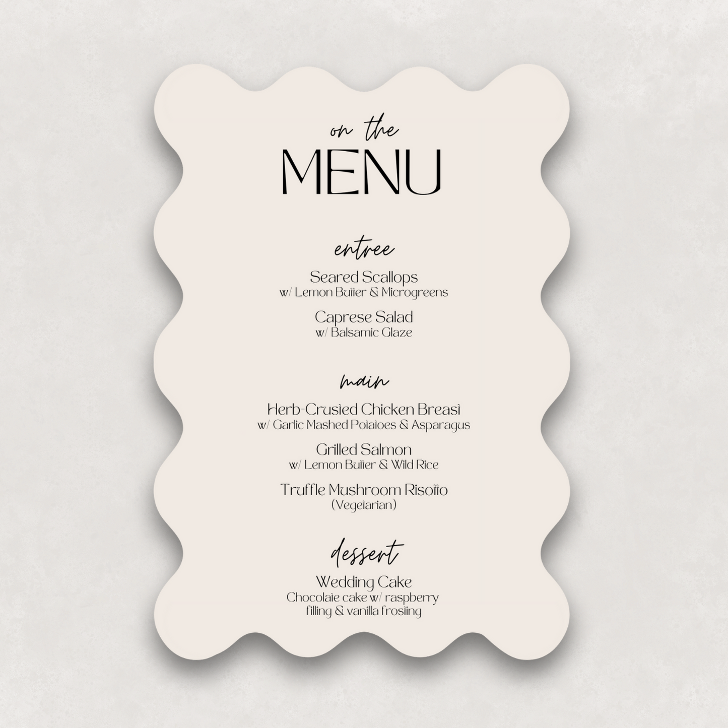 Zephyr Large Menu