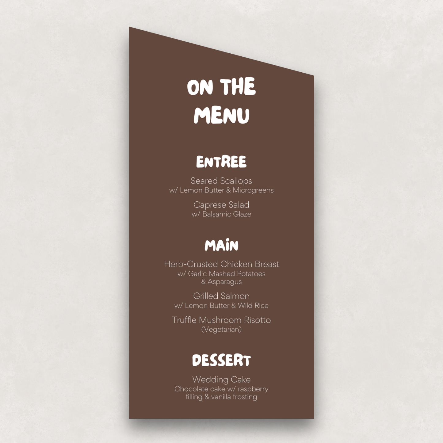 Scout Small Menu