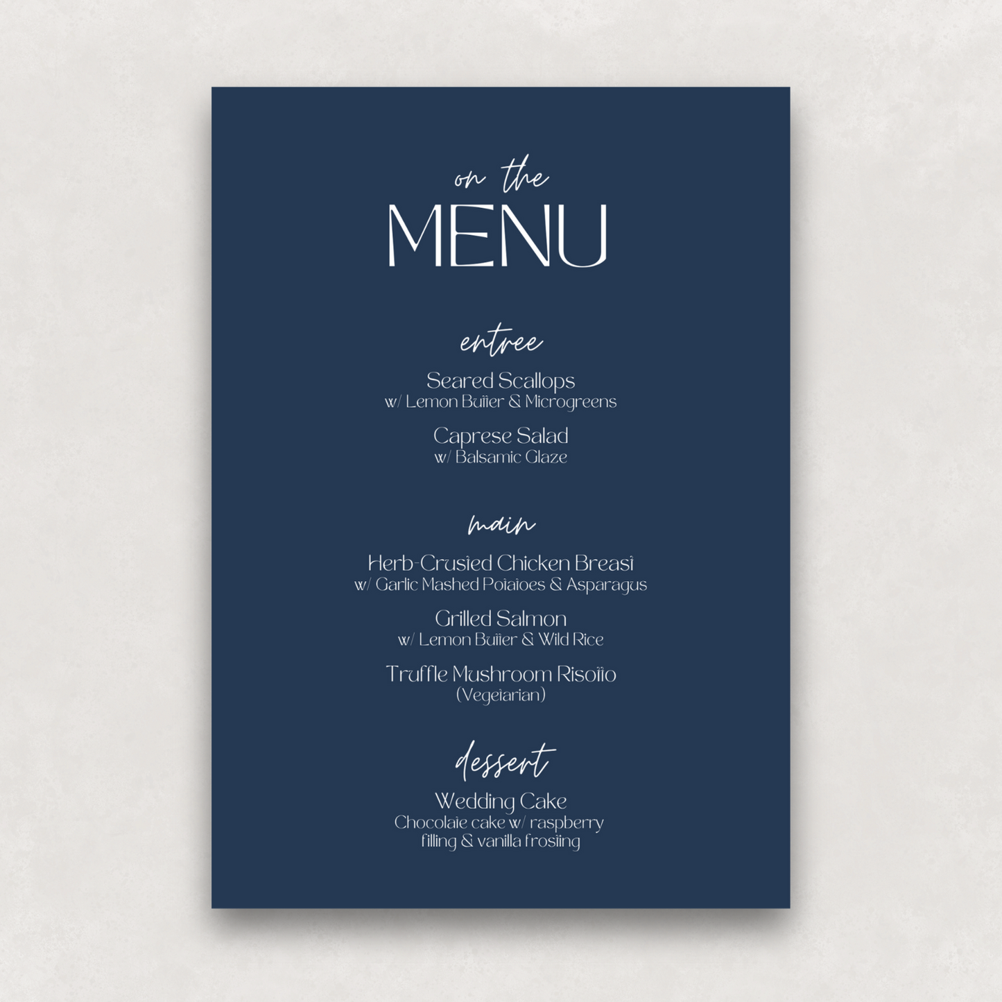 Zephyr Large Menu