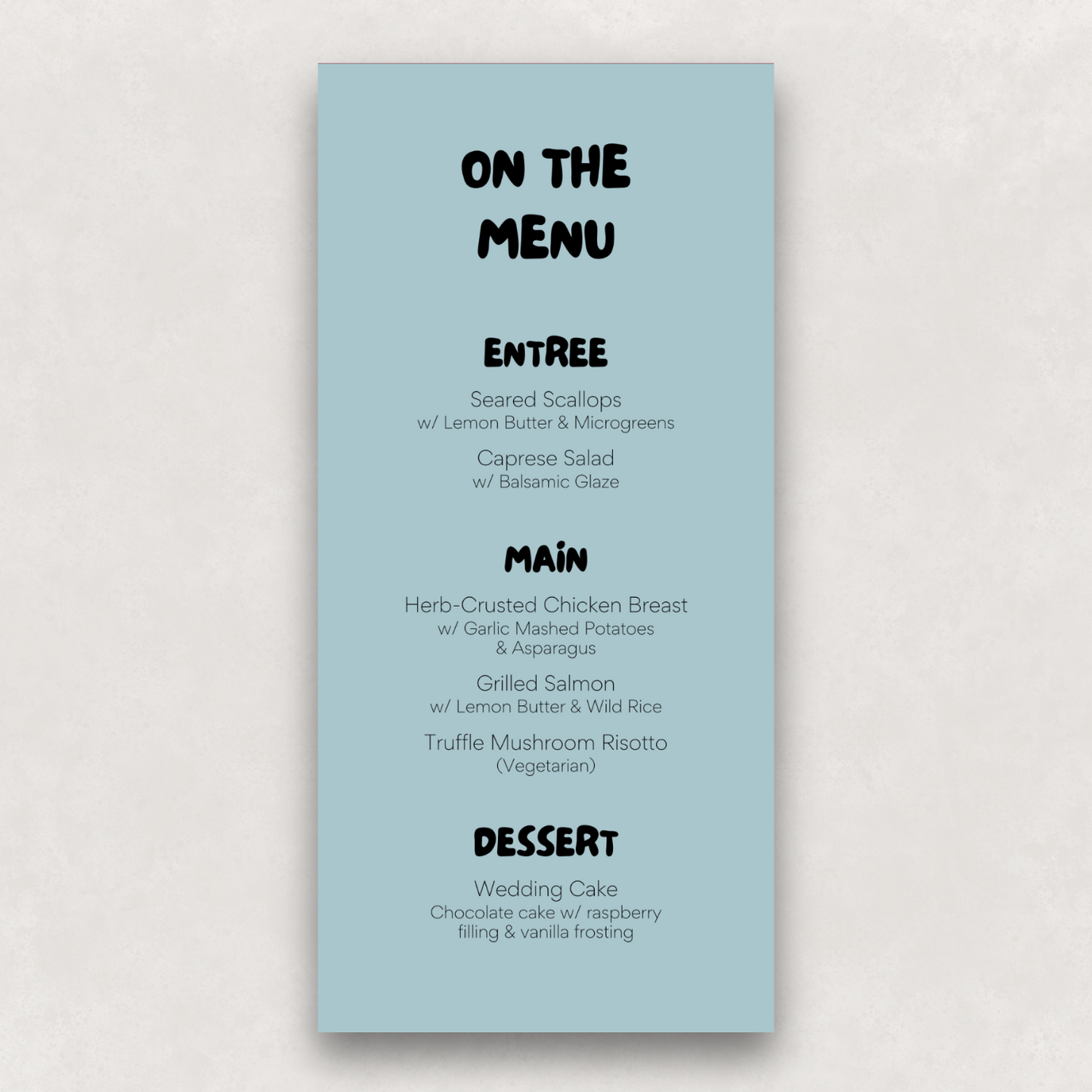 Scout Small Menu