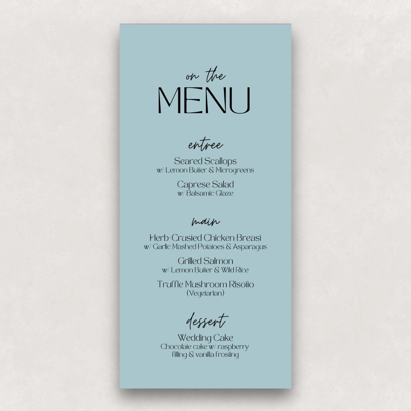Zephyr Small Menu