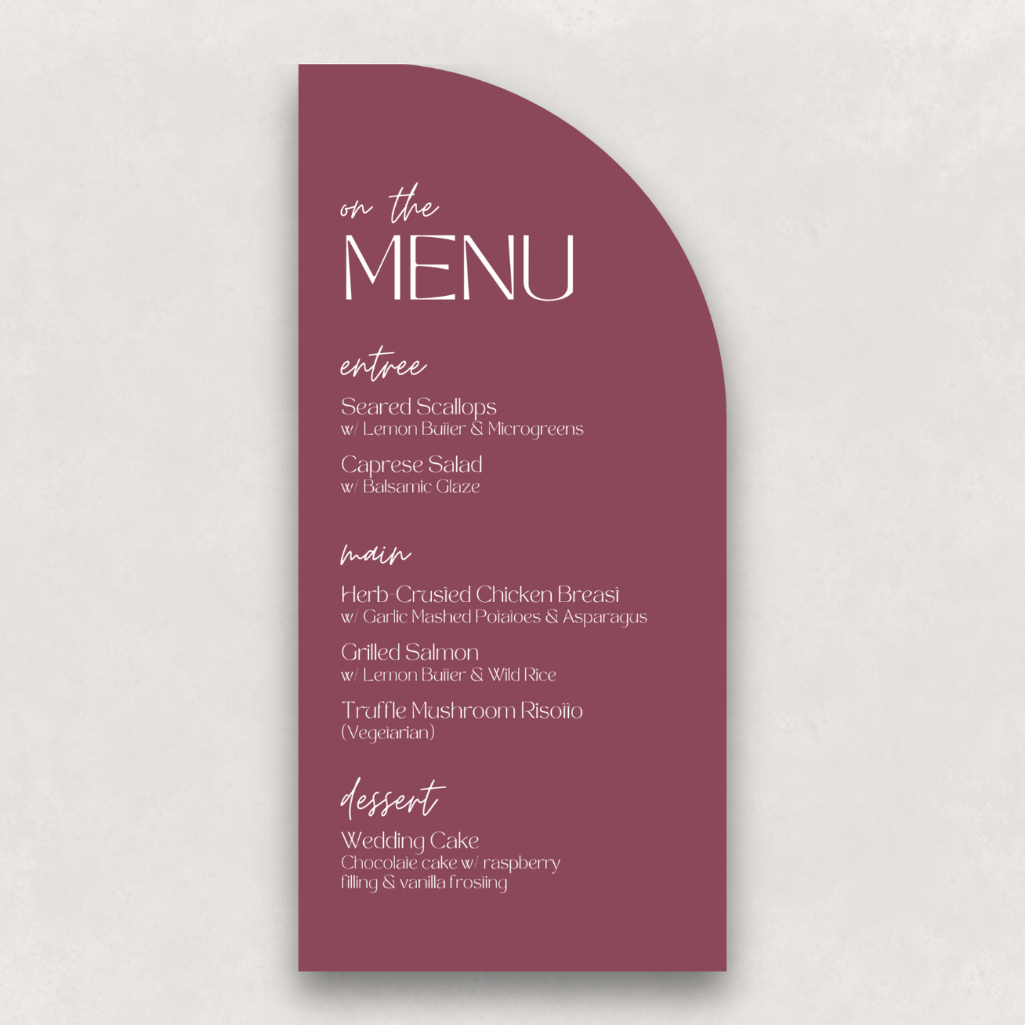 Zephyr Small Menu