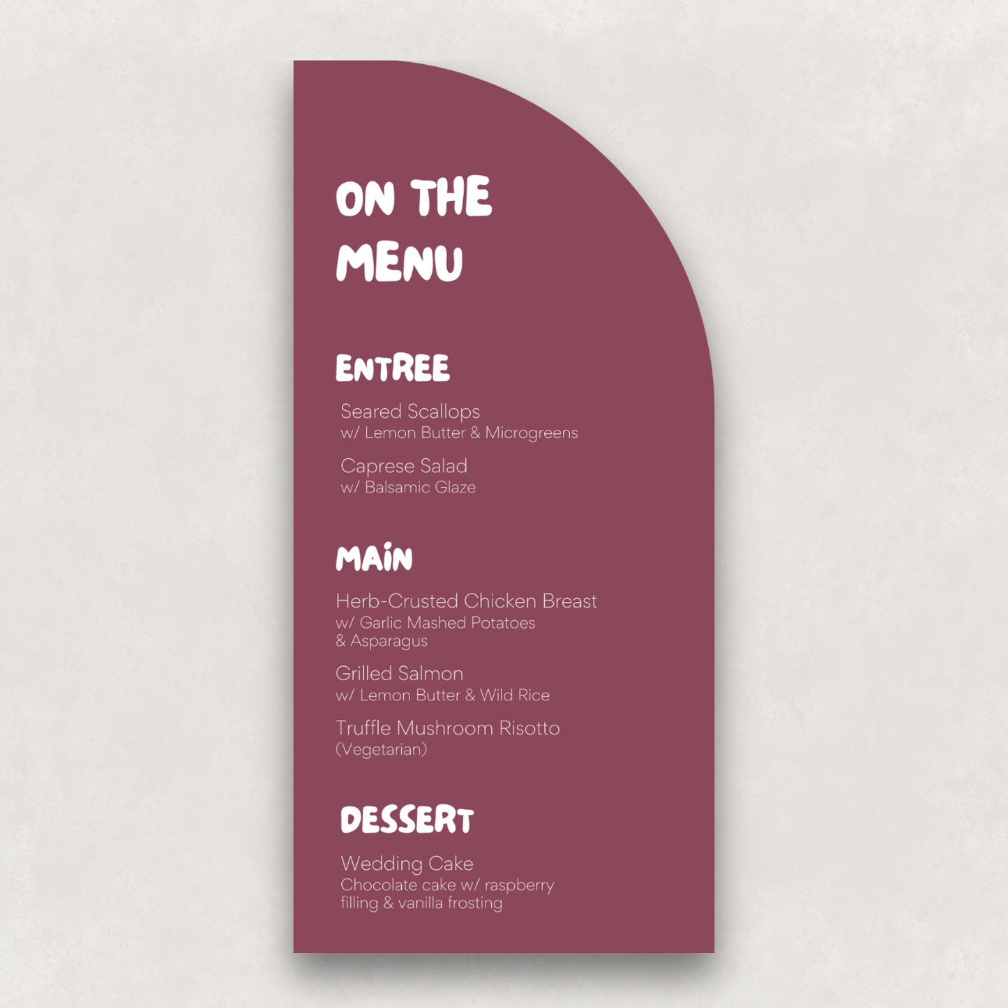 Scout Small Menu