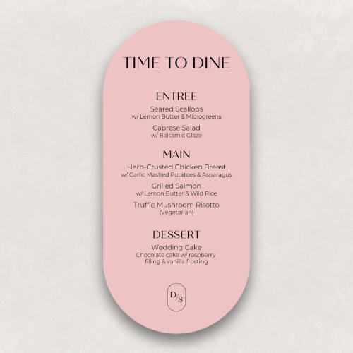 Monogram Small Menu