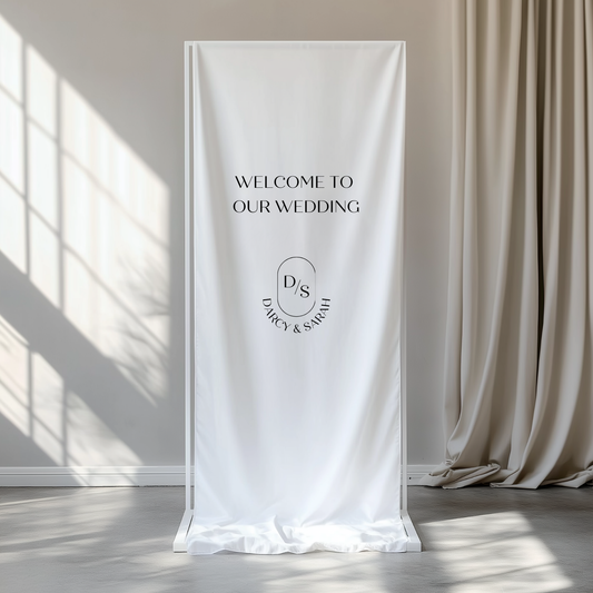 Monogram Linen Welcome Sign