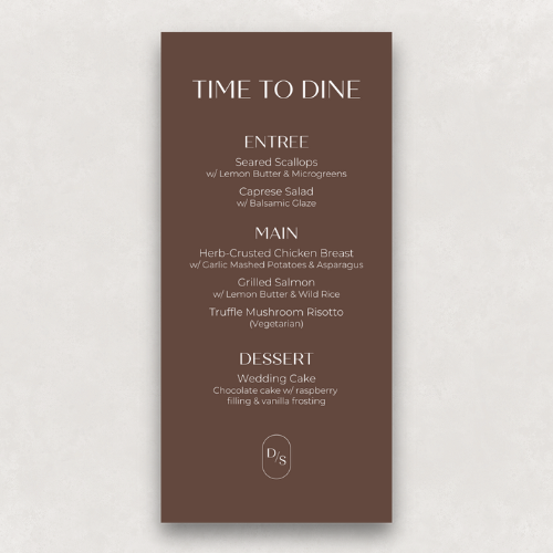 Monogram Small Menu