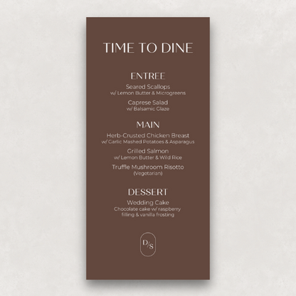 Monogram Small Menu