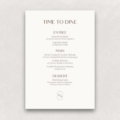 Monogram Large Menu